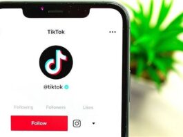 Celular con la imagen de inicio de TikTok