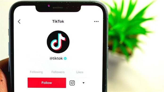 Celular con la imagen de inicio de TikTok